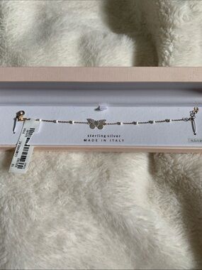 Sterling Silver Butterfly Chain Bracelet in Silver